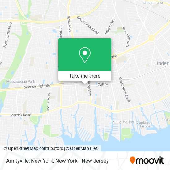 Mapa de Amityville, New York