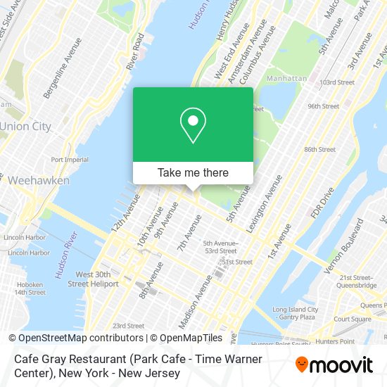 Mapa de Cafe Gray Restaurant (Park Cafe - Time Warner Center)