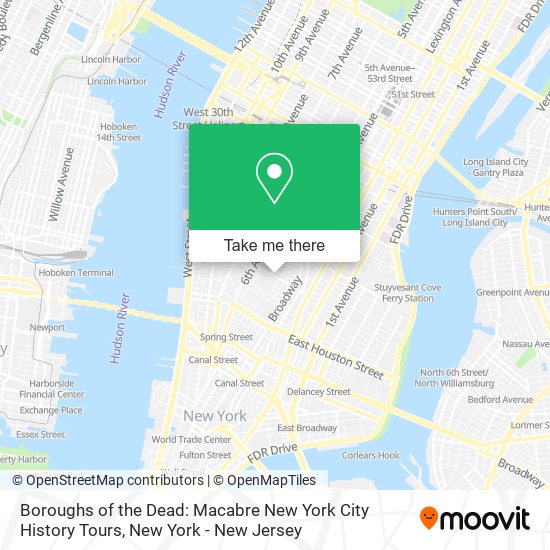 Boroughs of the Dead: Macabre New York City History Tours map