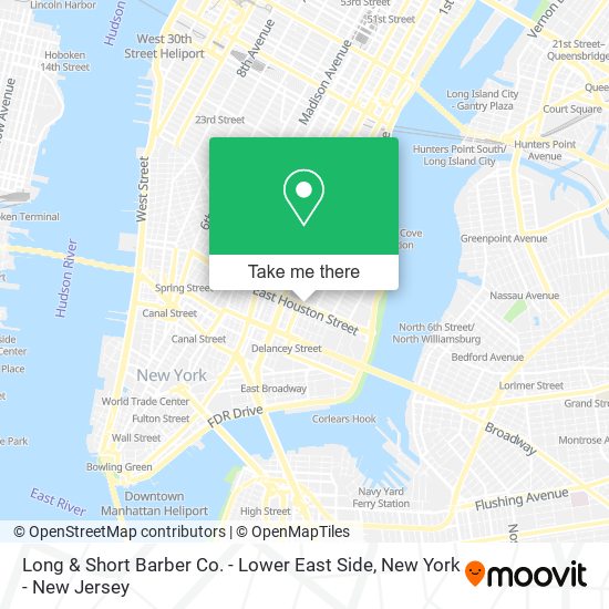Long & Short Barber Co. - Lower East Side map