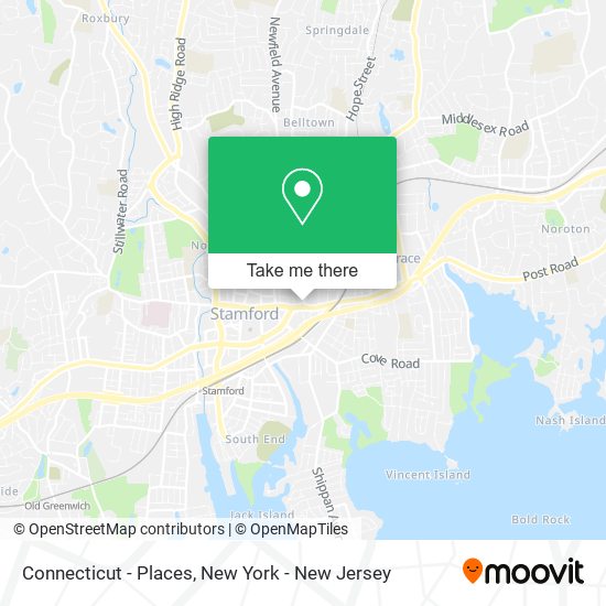 Mapa de Connecticut - Places