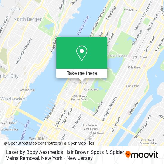 Laser by Body Aesthetics Hair Brown Spots & Spider Veins Removal map