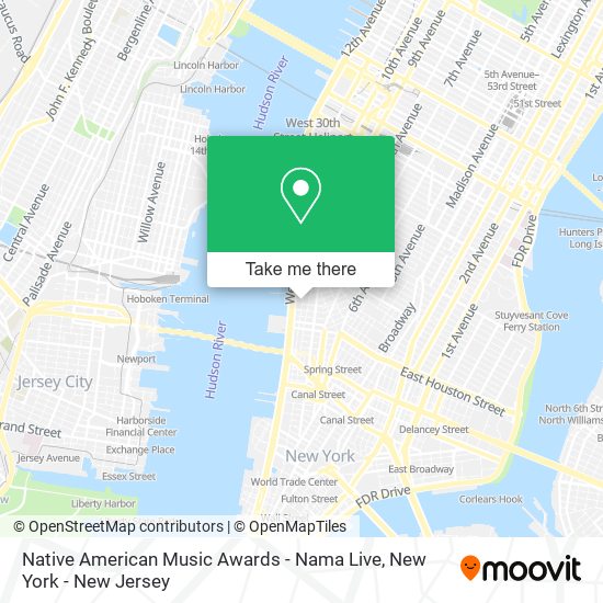 Native American Music Awards - Nama Live map