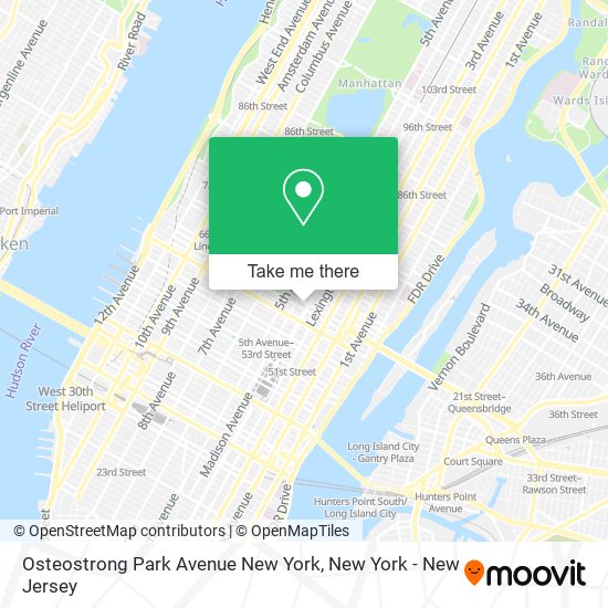Mapa de Osteostrong Park Avenue New York