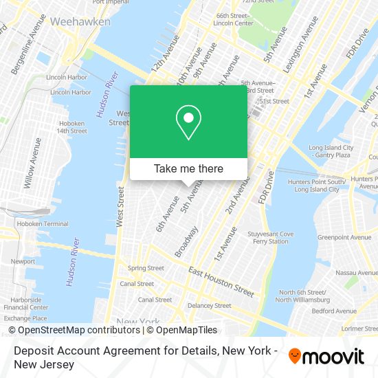 Deposit Account Agreement for Details map