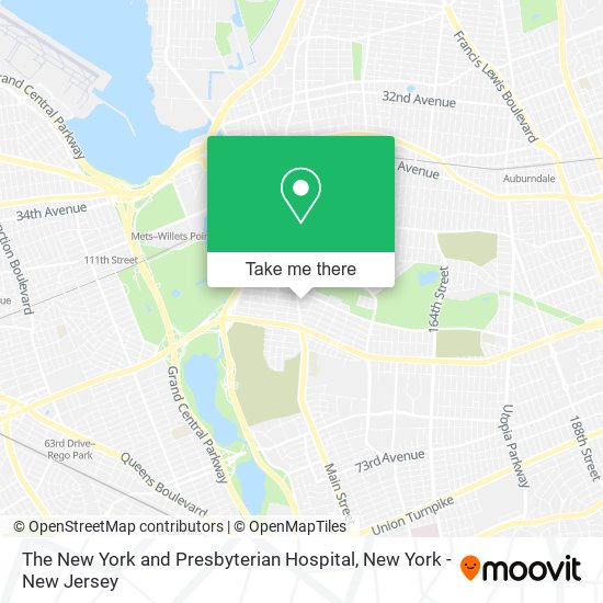 The New York and Presbyterian Hospital map