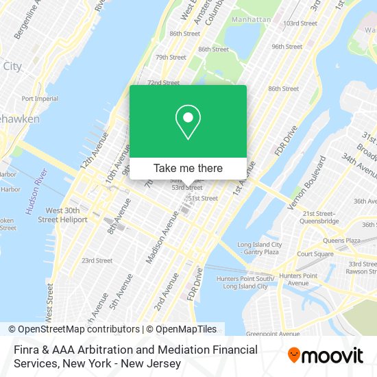 Mapa de Finra & AAA Arbitration and Mediation Financial Services