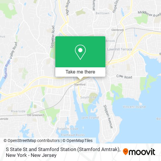 Mapa de S State St and Stamford Station (Stamford Amtrak)