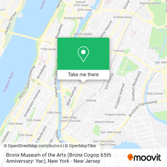 Bronx Museum of the Arts (Bronx Cogop 65th Anniversary- Yac) map