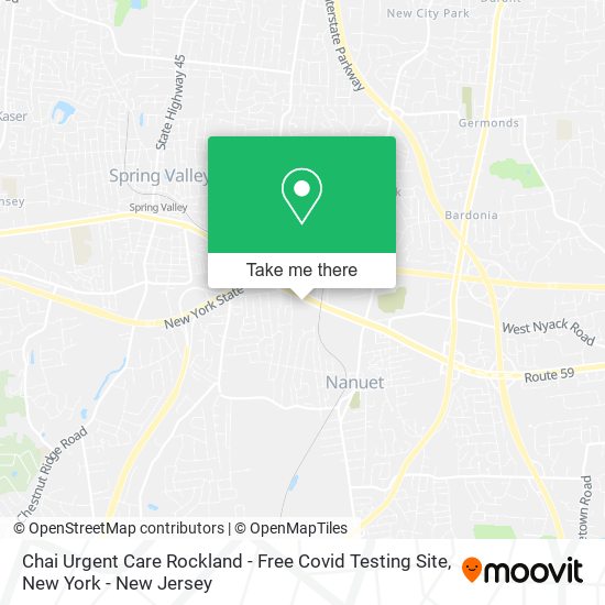 Chai Urgent Care Rockland - Free Covid Testing Site map