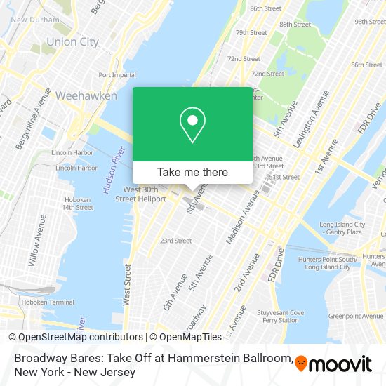 Mapa de Broadway Bares: Take Off at Hammerstein Ballroom