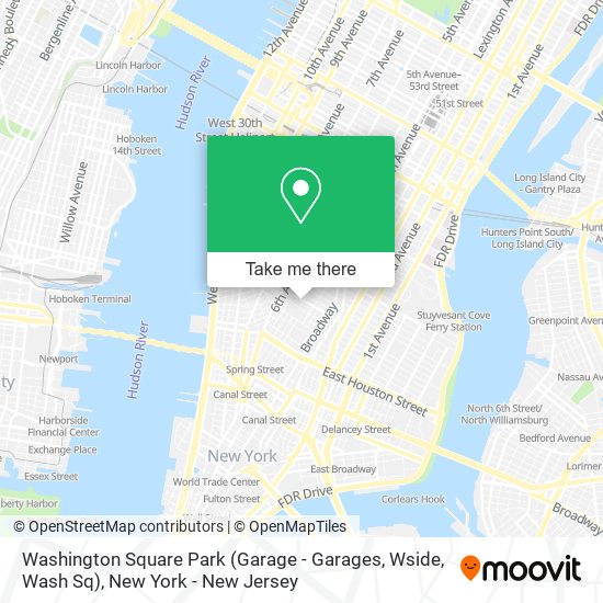 Washington Square Park (Garage - Garages, Wside, Wash Sq) map