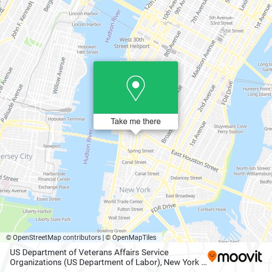 US Department of Veterans Affairs Service Organizations (US Department of Labor) map