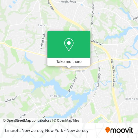 Mapa de Lincroft, New Jersey