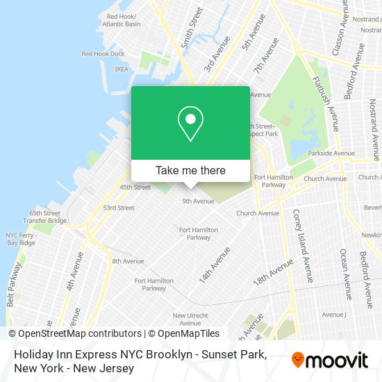 Mapa de Holiday Inn Express NYC Brooklyn - Sunset Park