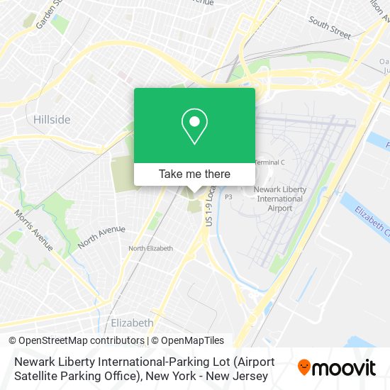 Mapa de Newark Liberty International-Parking Lot (Airport Satellite Parking Office)
