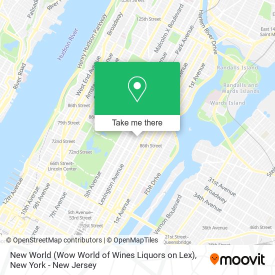 Mapa de New World (Wow World of Wines Liquors on Lex)