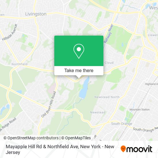 Mayapple Hill Rd & Northfield Ave map