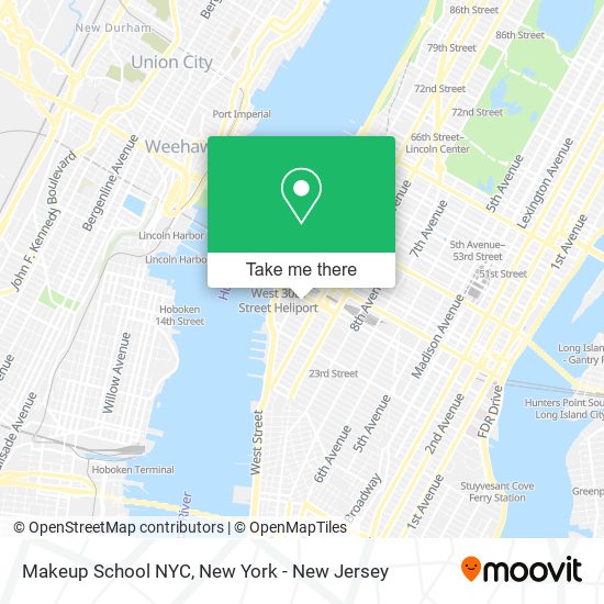 Makeup School NYC map