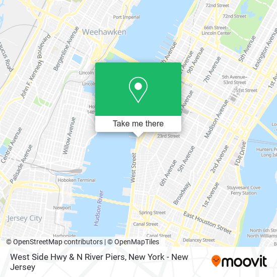 West Side Hwy & N River Piers map