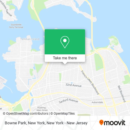 Mapa de Bowne Park, New York