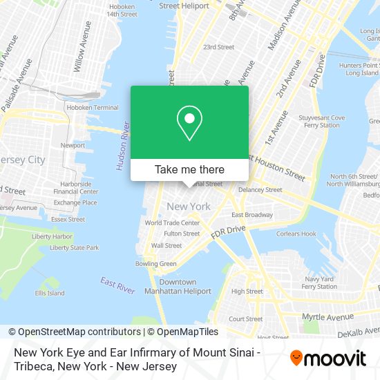 New York Eye and Ear Infirmary of Mount Sinai - Tribeca map