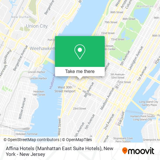 Mapa de Affina Hotels (Manhattan East Suite Hotels)