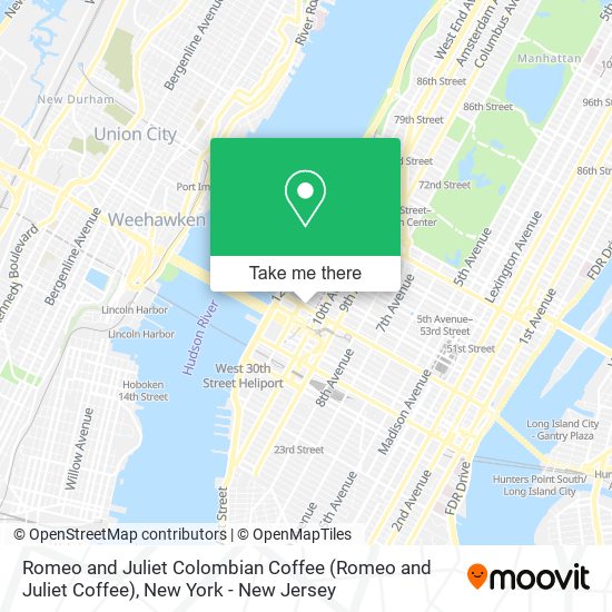 Romeo and Juliet Colombian Coffee map