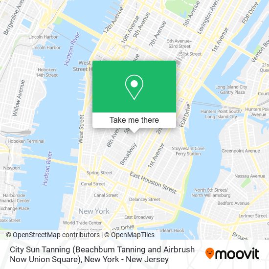 City Sun Tanning (Beachbum Tanning and Airbrush Now Union Square) map