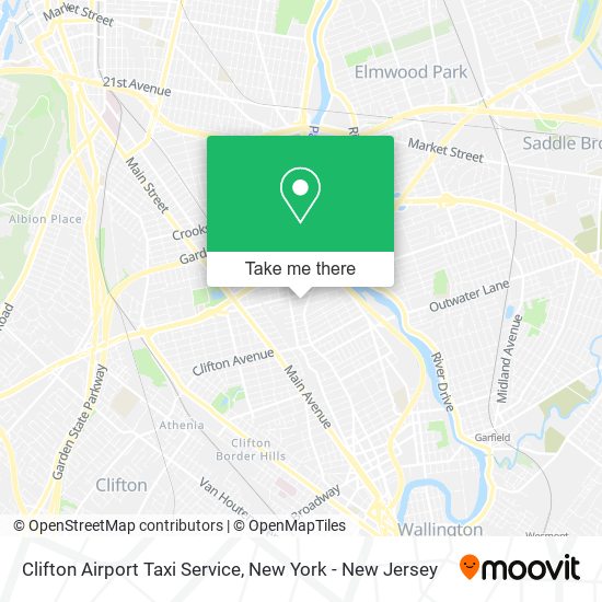 Clifton Airport Taxi Service map