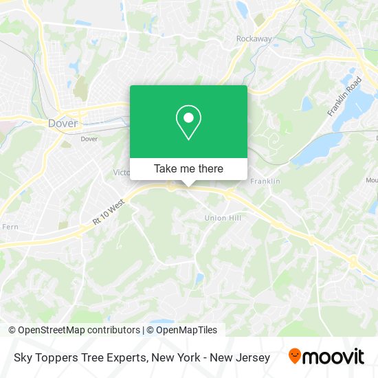 Sky Toppers Tree Experts map