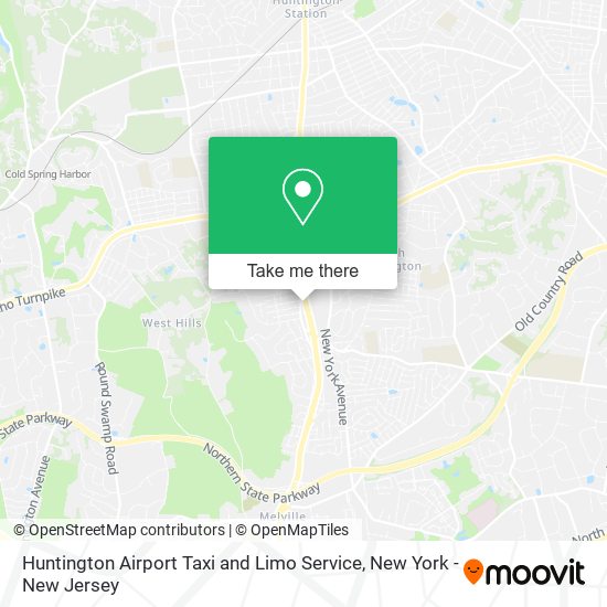 Huntington Airport Taxi and Limo Service map