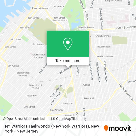 Mapa de NY Warriors Taekwondo (New York Warriors)