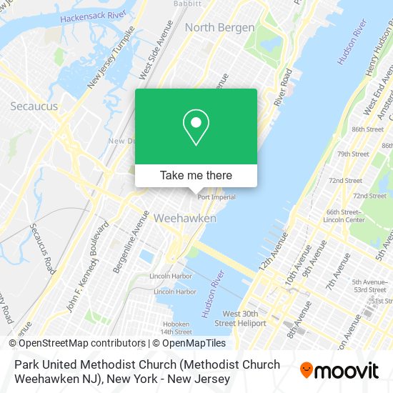 Mapa de Park United Methodist Church (Methodist Church Weehawken NJ)