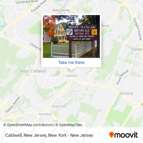 Mapa de Caldwell, New Jersey