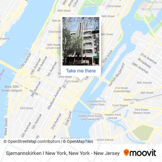 Sjømannskirken I New York map