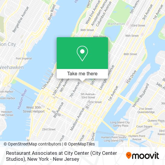 Restaurant Associates at City Center (City Center Studios) map