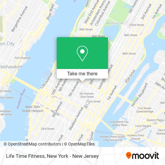Life Time Fitness map