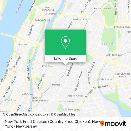 Mapa de New York Fried Chicken (Country Fried Chicken)