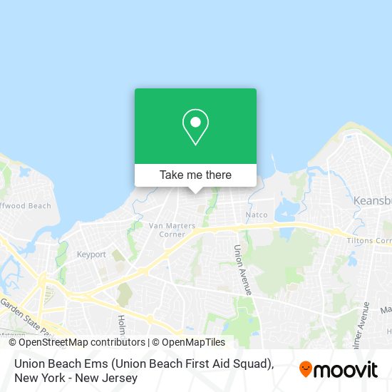 Union Beach Ems (Union Beach First Aid Squad) map