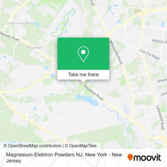 Mapa de Magnesium Elektron Powders NJ