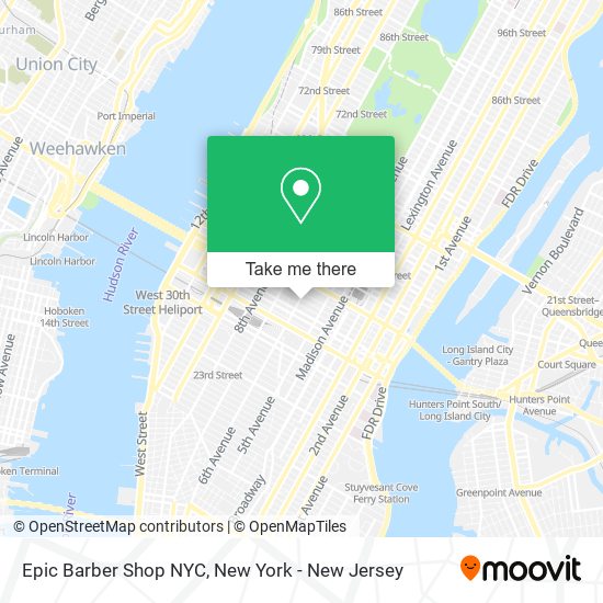 Epic Barber Shop NYC map