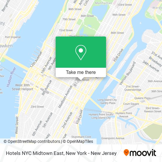 Hotels NYC Midtown East map