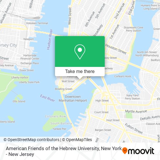Mapa de American Friends of the Hebrew University