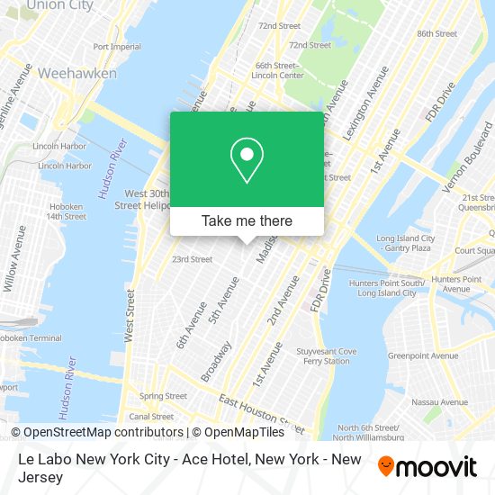 Le Labo New York City - Ace Hotel map