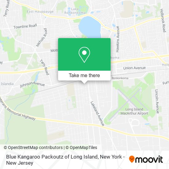 Blue Kangaroo Packoutz of Long Island map