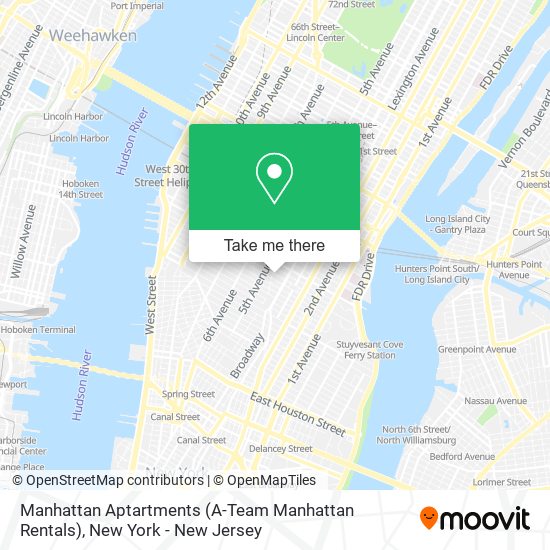 Mapa de Manhattan Aptartments (A-Team Manhattan Rentals)