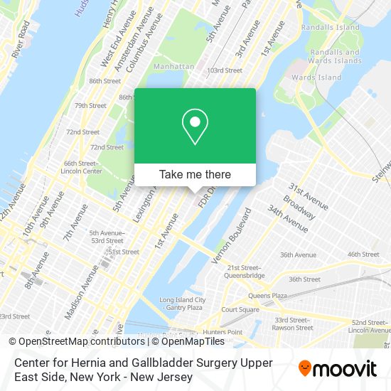 Center for Hernia and Gallbladder Surgery Upper East Side map