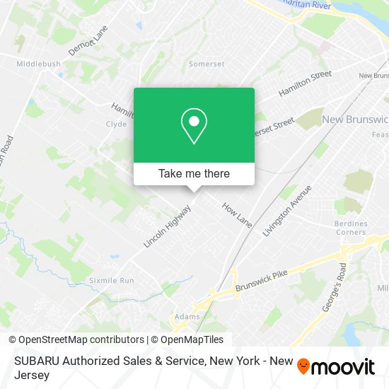 SUBARU Authorized Sales & Service map