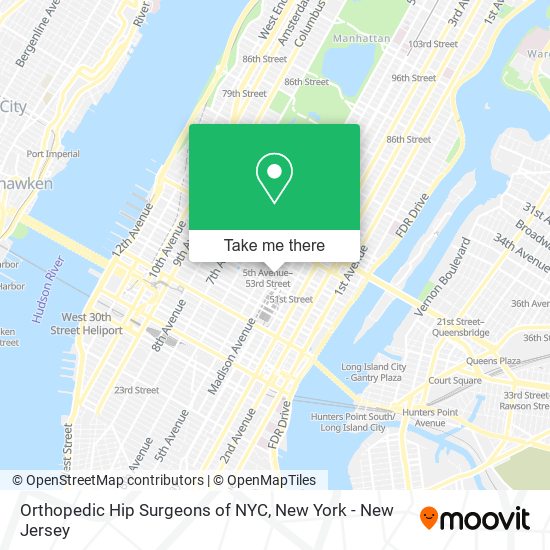 Orthopedic Hip Surgeons of NYC map